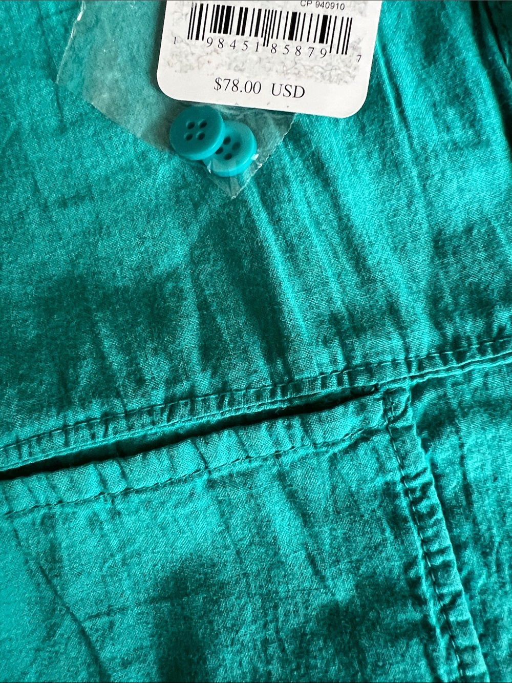 87ZZ.NWT Free people Golden Hour House Shirt Turquoise   Shirt oversized - Picture 4 of 4